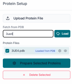 Upload Receptor button