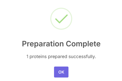 Visualization of prepared protein