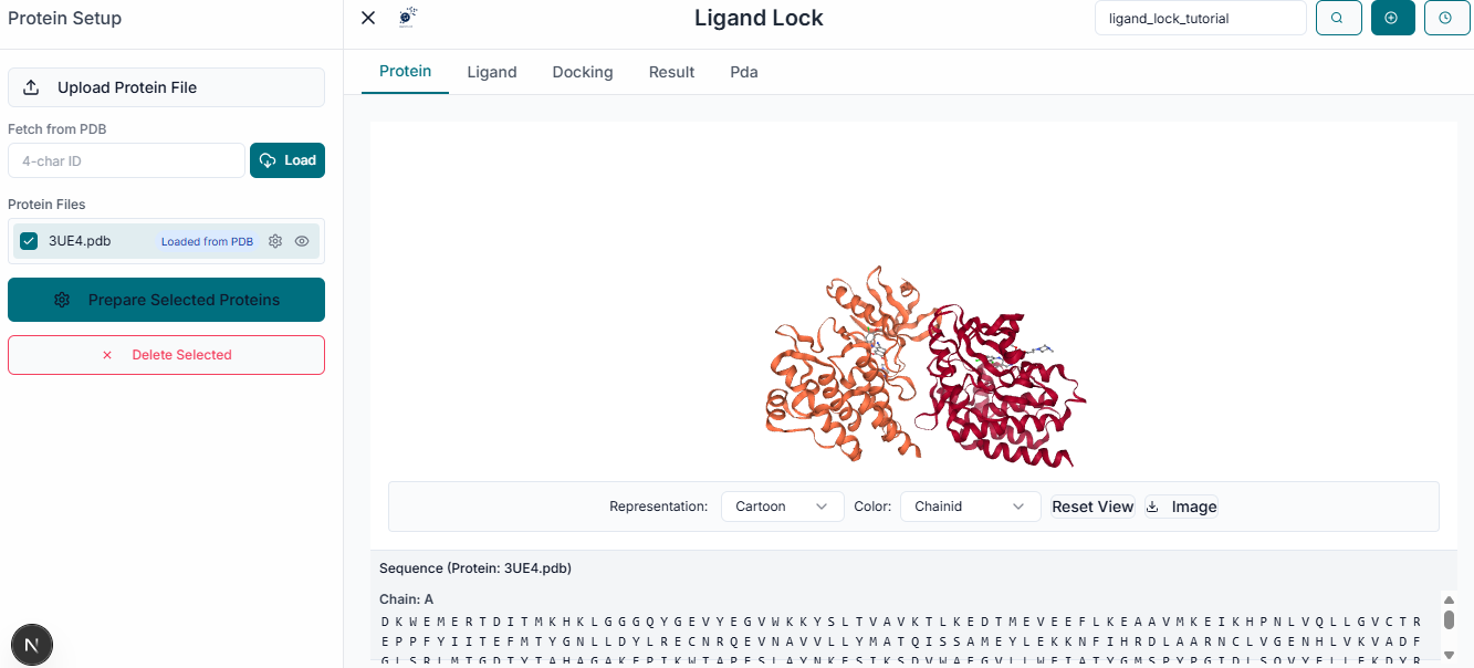 Uploaded receptor displayed