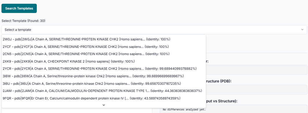 Select Template from a list
